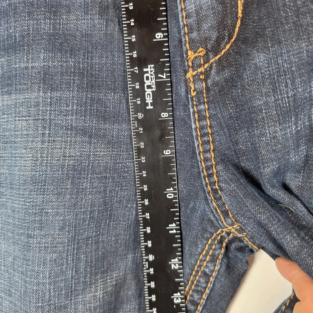 Seven7 Mens Bootcut‎ Jeans Dark Wash Blue Denim Studded Flap Pocket 40x32